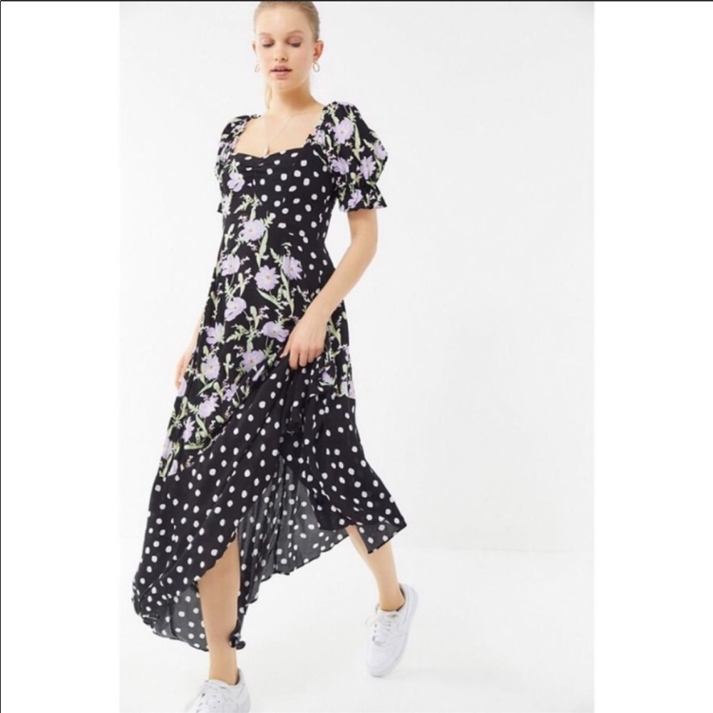 Urban Outfitters Uo Margarete Print Maxi Dress